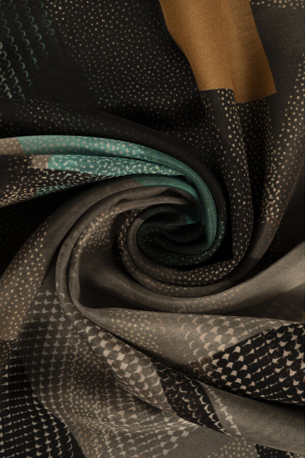 Siyah 75X200 İpek Koton Şal - 2