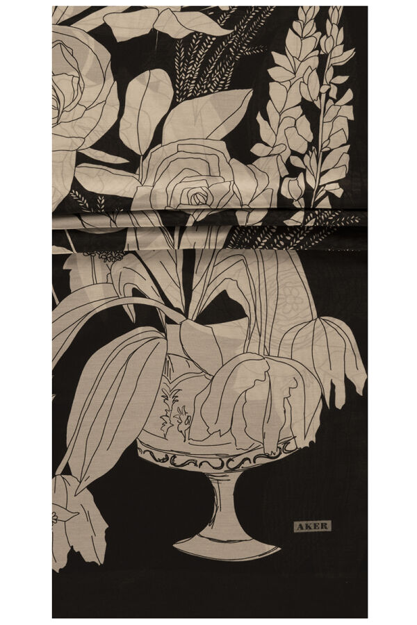 Siyah 75X200 İpek Koton Şal - 1