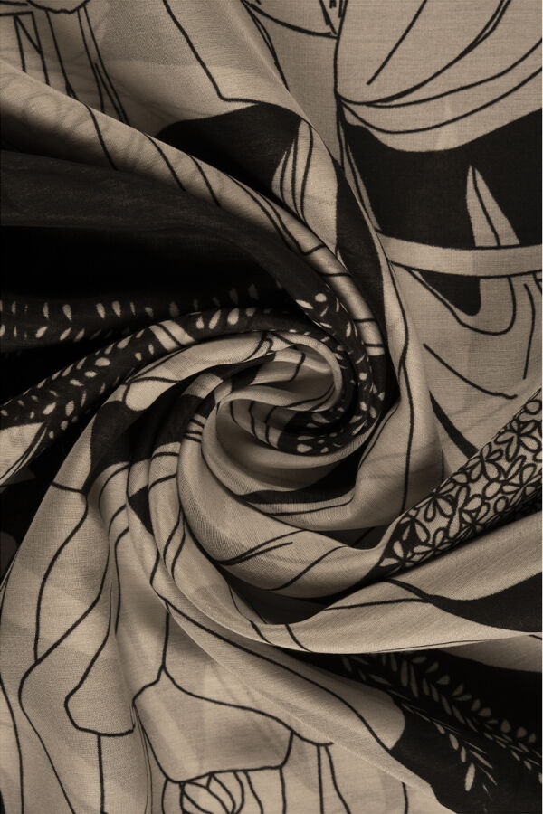 Siyah 75X200 İpek Koton Şal - 2