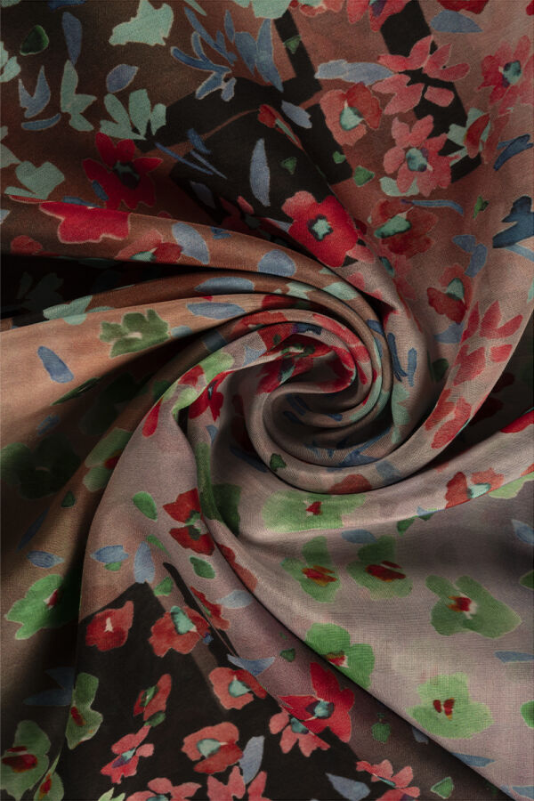 Siyah 75X200 İpek Koton Şal - 2