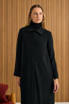 Siyah 7639111 Yaka İşlemeli Pardösü - 3
