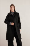 Siyah Asimetrik Yaka Kaban - 4