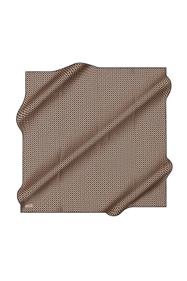 Siyah 90X90 İpek Krep Saten Eşarp - 1