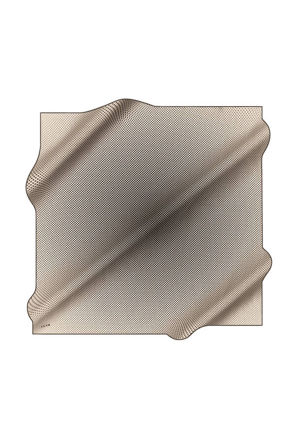 Siyah 90X90 İpek Krep Saten Eşarp - 1