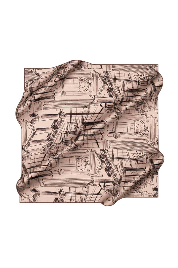 Siyah 90X90 İpek Krep Saten Eşarp - 1