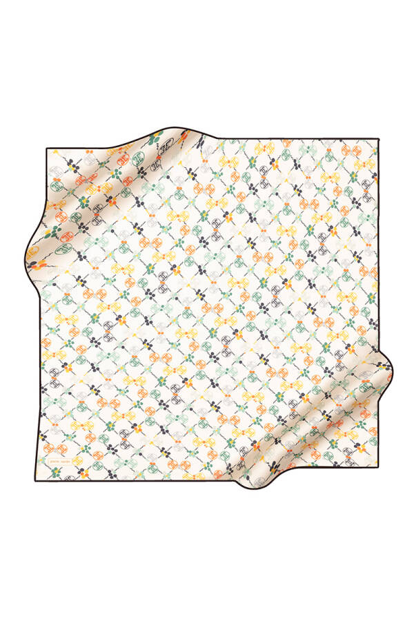 Siyah 90X90 İpek Krep Saten Eşarp - 2