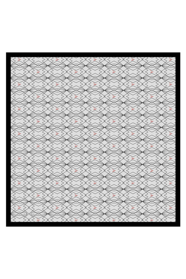 Siyah 90X90 İpek Twill Eşarp - 1