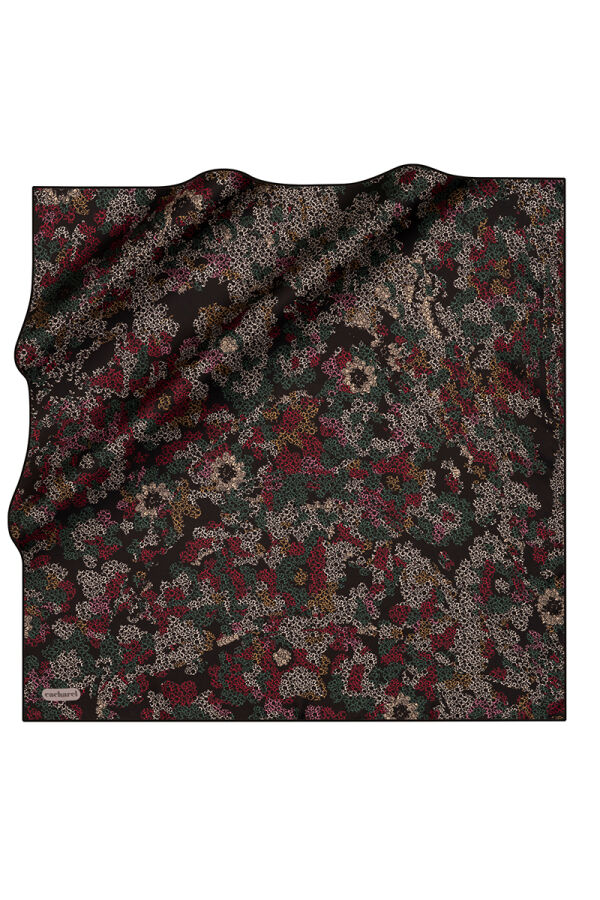 Siyah 90X90 İpek Twill Eşarp - Cacharel