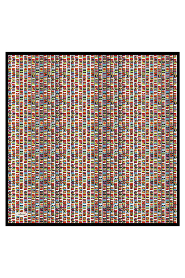 Siyah 90X90 İpek Twill Eşarp - 1