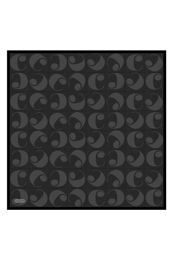 Siyah 90X90 İpek Twill Eşarp - Cacharel