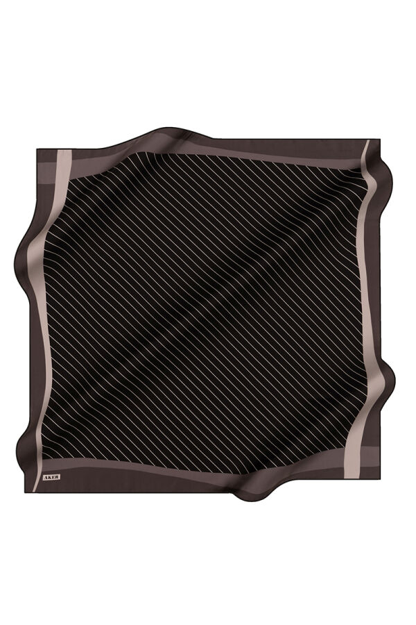 Siyah 90X90 İpek Twill Eşarp - 1