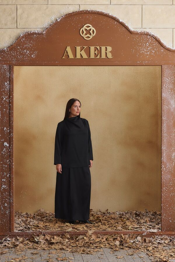 Siyah Abiye Bluz - Aker
