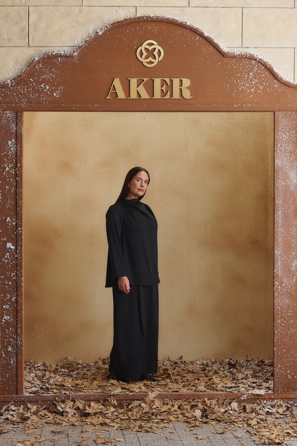 Siyah Abiye Bluz - Aker (1)