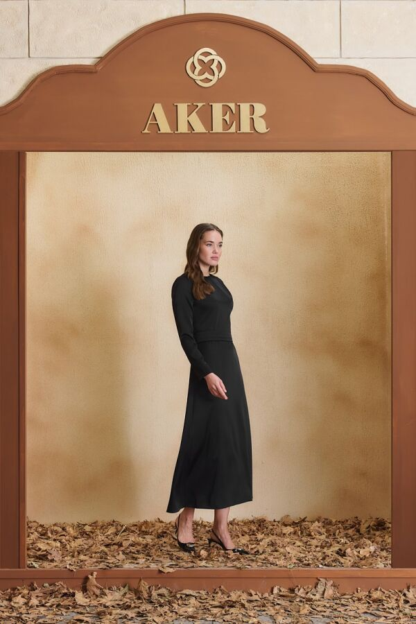 Siyah Abiye Elbise - Aker