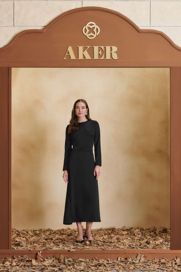 Siyah Abiye Elbise - Aker (1)
