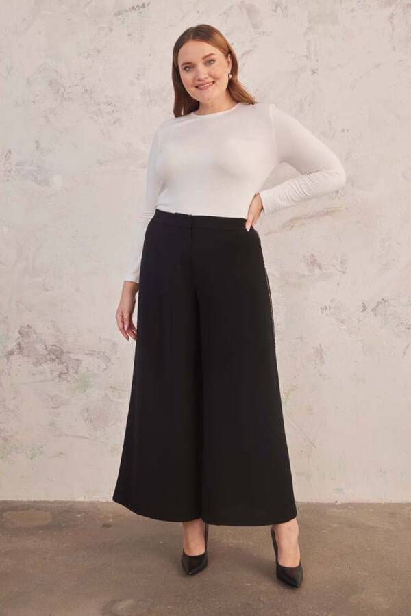 Siyah Arka Bel Lastikli Pantolon Etek - 3
