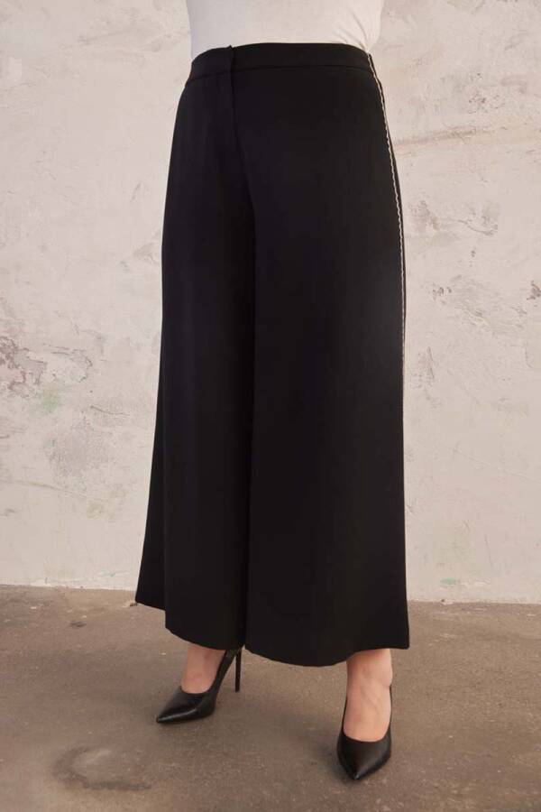 Siyah Arka Bel Lastikli Pantolon Etek - 4