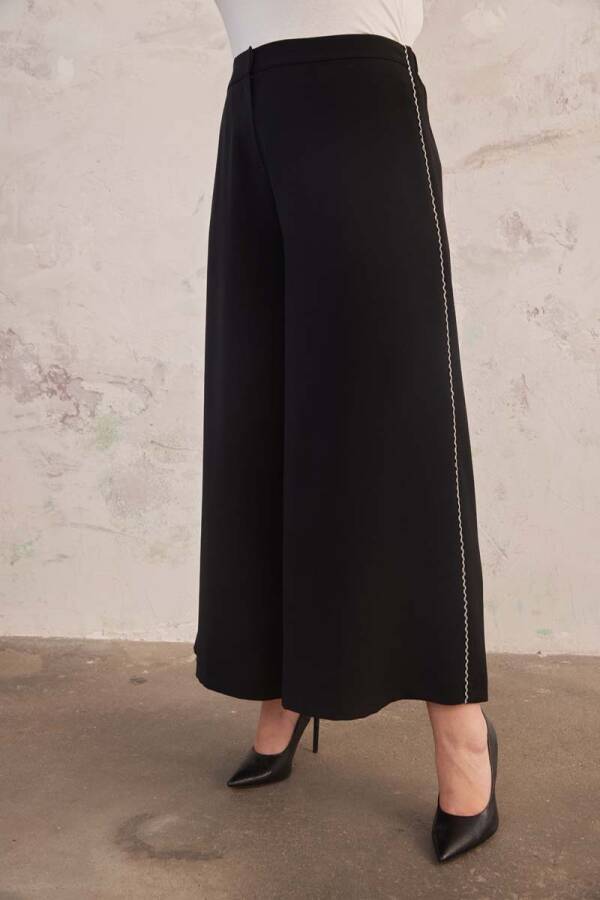 Siyah Arka Bel Lastikli Pantolon Etek - 5