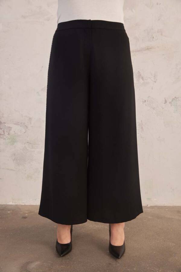 Siyah Arka Bel Lastikli Pantolon Etek - 7