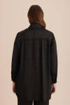 Siyah Arkası Pilise Detaylı Dokuma Tunik - 6