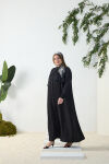 Siyah Asimetrik Rüzgarlı Ferace - 1