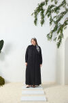 Siyah Asimetrik Rüzgarlı Ferace - 2