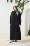 Siyah Asimetrik Rüzgarlı Ferace - 4