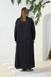 Siyah Asimetrik Rüzgarlı Ferace - 6