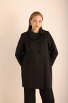 Siyah Asimetrik Yaka Kapamalı Kap - 2