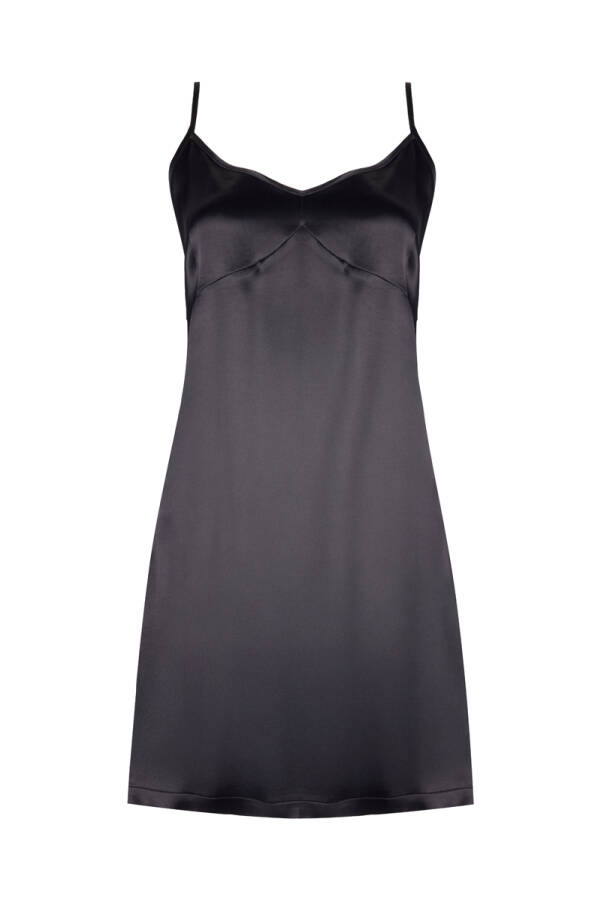 Siyah Askılı Viscon Gecelik - 1