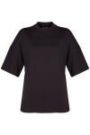Siyah Basic Rayon T-Shırt - 1