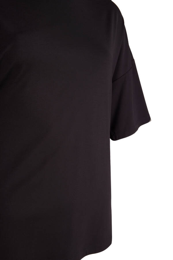 Siyah Basic Rayon T-Shırt - 2