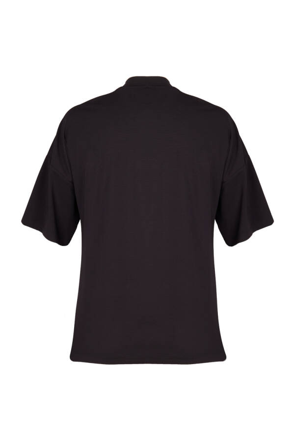 Siyah Basic Rayon T-Shırt - 3