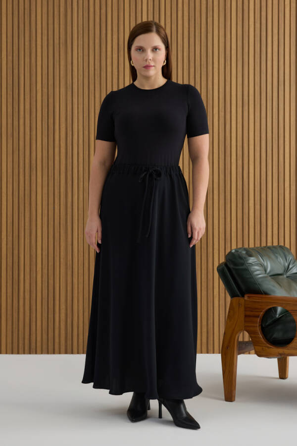 Siyah Beli Bağcıklı Etek - 2