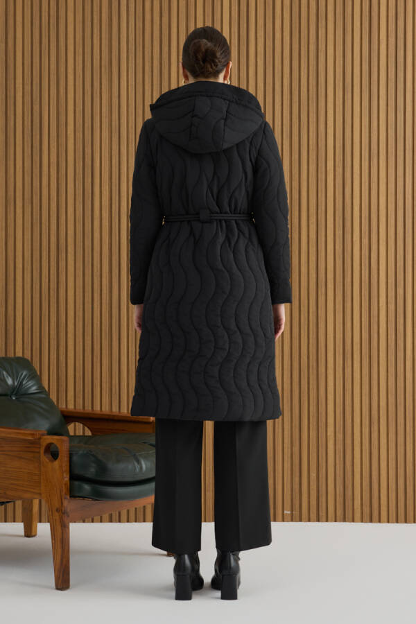 Siyah Beli Lastik Ayarlı Mont - 5