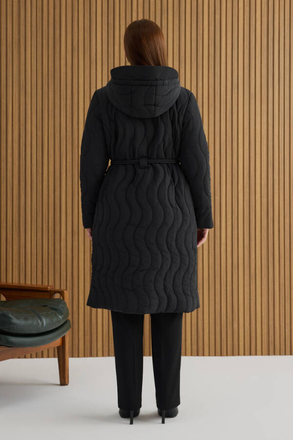 Siyah Beli Lastik Ayarlı Mont - 5