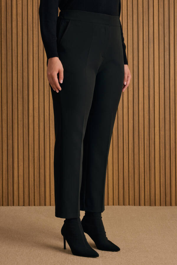 Siyah Beli Lastikli Dokuma Pantolon - 3