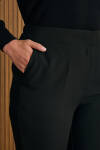 Siyah Beli Lastikli Dokuma Pantolon - 5