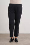 Siyah Beli Lastikli Dokuma Pantolon - 1