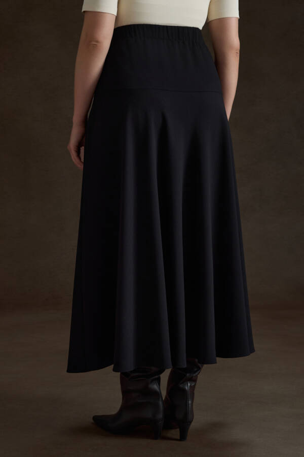 Siyah Beli Lastikli Etek - 6