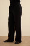 Siyah Beli Lastikli Keten Pantolon - 4