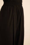 Siyah Beli Lastikli Örme Bol Pantolon - 5