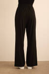Siyah Beli Lastikli Örme Bol Pantolon - 6