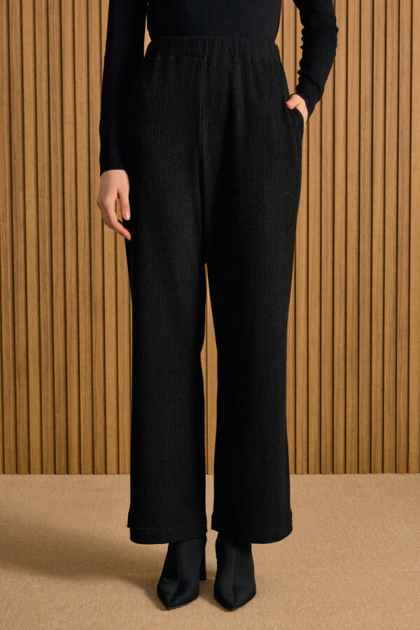 Siyah Beli Lastikli Örme Pantolon - Aker (1)