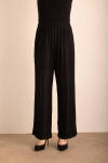 Siyah Beli Lastikli Örme Simli Tül Pantolon - 3