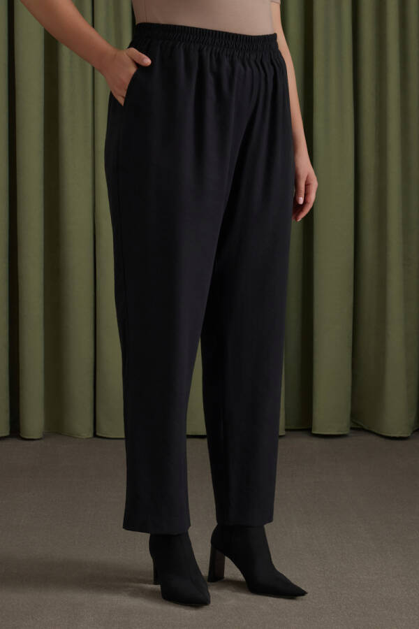 Siyah Beli Lastikli Pantolon - 3