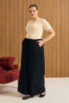Siyah Beli Lastikli Pantolon Etek 