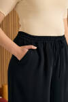 Siyah Beli Lastikli Pantolon Etek - 5