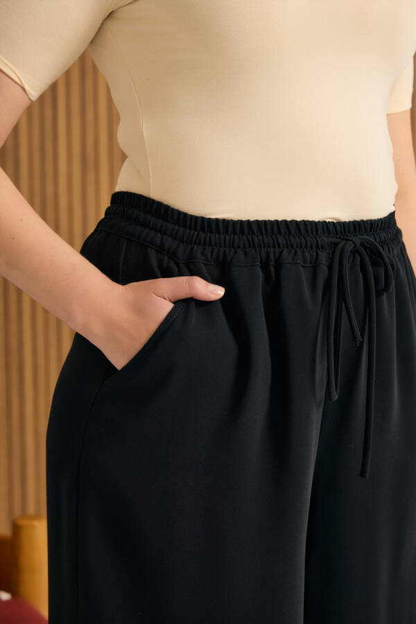 Siyah Beli Lastikli Pantolon Etek - 5