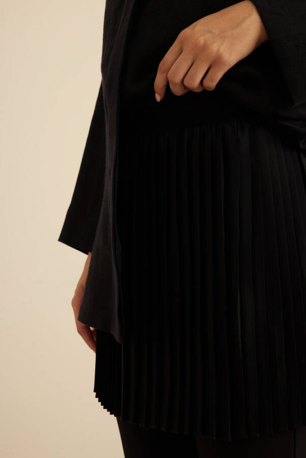 Siyah Beli Lastikli Pilise Etek Aksesuar - Aker (1)